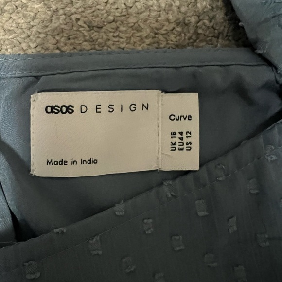 ASOS Dusty Blue ruffle maxi dress - Picture 6 of 8